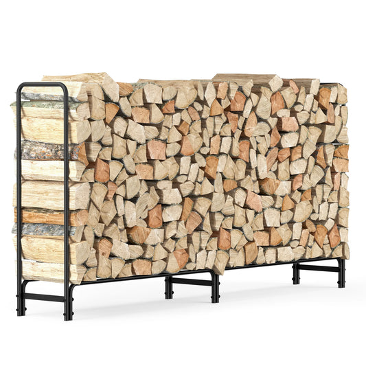 Heavy Duty Outdoor Firewood Rack Metal Log Holder for Patio Storage