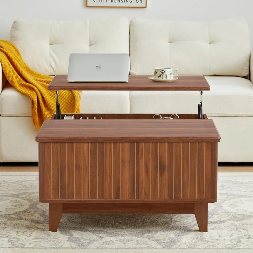 Lift Top Coffee Table with Hidden Storage Farmhouse Square Center Table