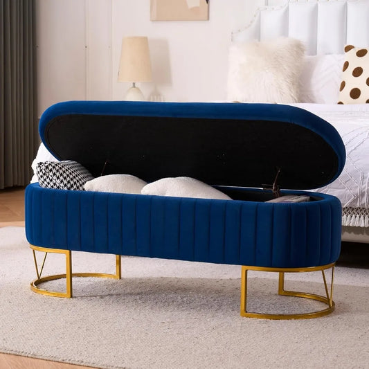 Modern Storage Ottoman Bench Upholstered Seating for Bedroom Entryway Living