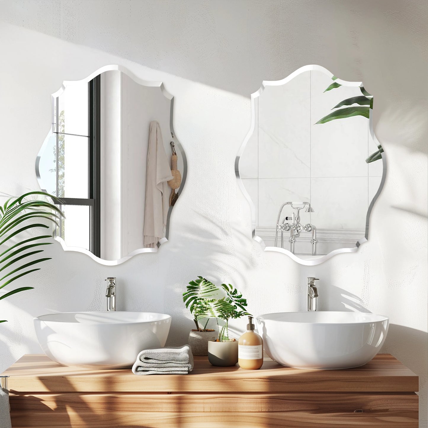 Ljustra Wisfor Wall Mirror Frameless Beveled Edge Modern Design 60cm 80cm