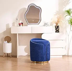 Swivel Vanity Stool Gold Base Modern Round Makeup Vanity Chair