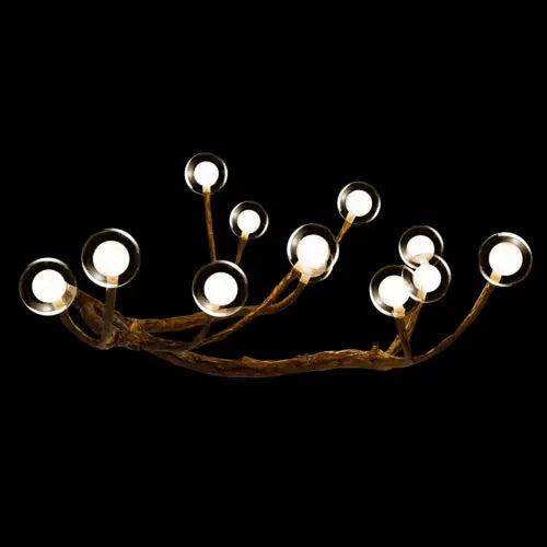 Vintage Rustic Tree Branch Glass Ball Chandelier Nordic Hanging Lamp