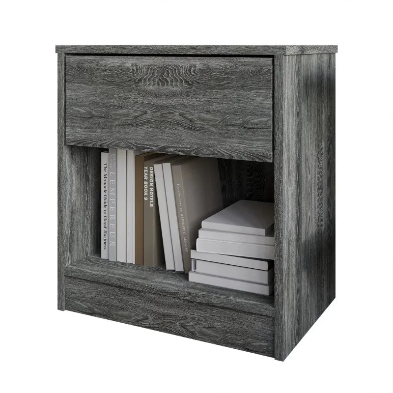 Versatile Wood Side Table Minimalist Nightstand with Drawer for Living Room