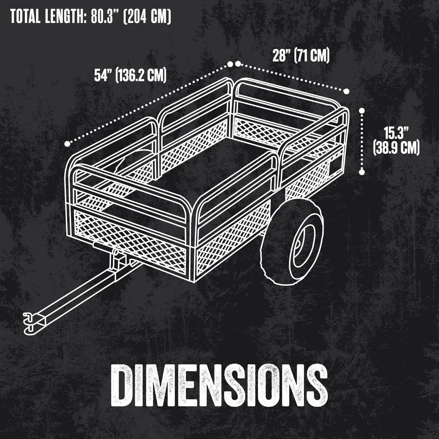 Ljustra Utility Trailer ATV Cart Dump Cart Tow Behind for Lawn Mower