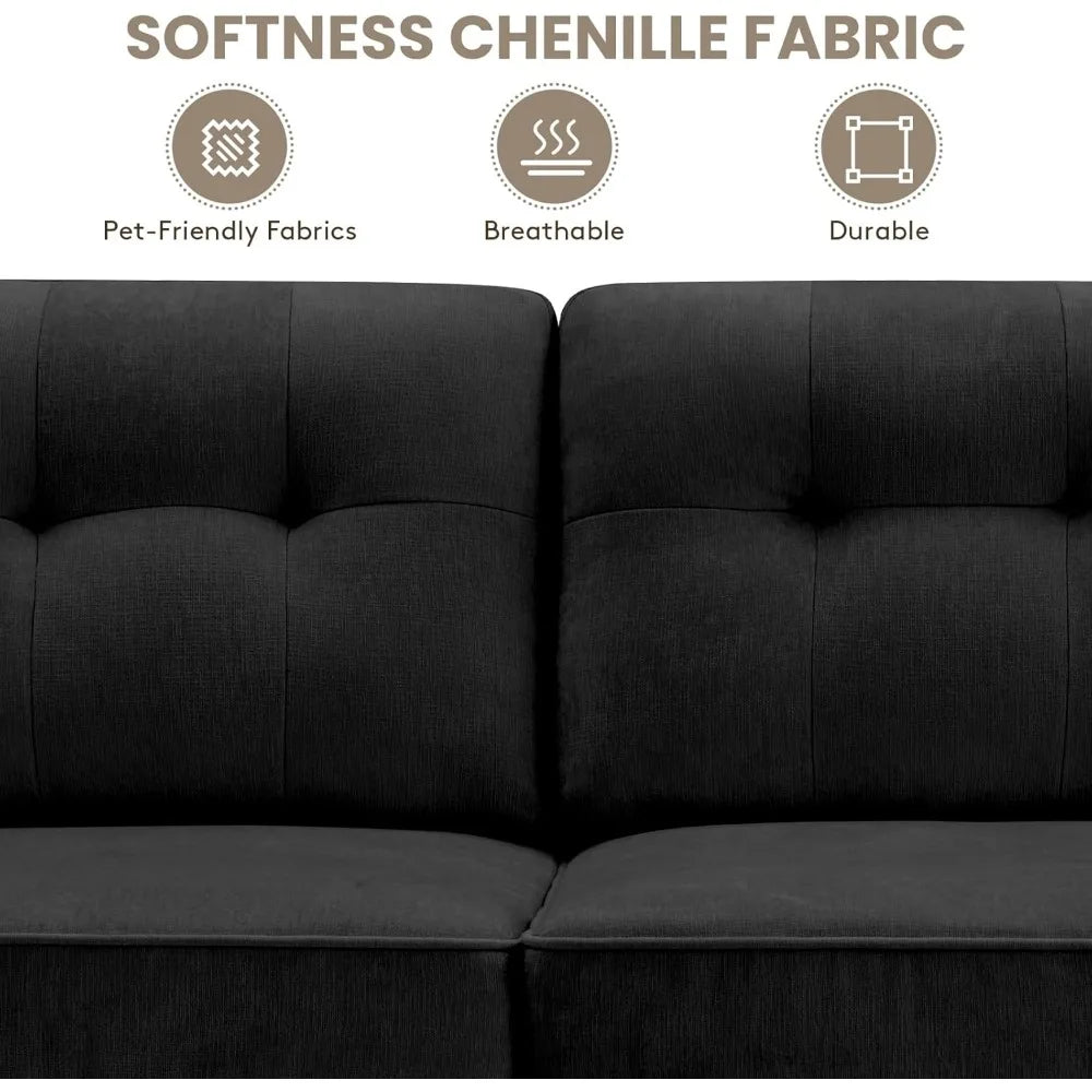 Ljustra 86 Inch 3-Seater Tufted Sofa Set with Accent Chair