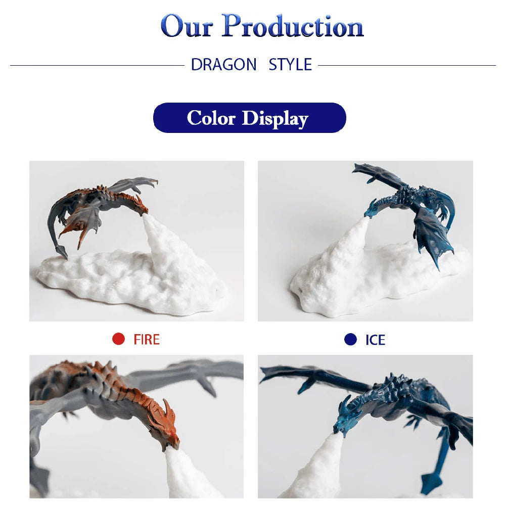3D Printed LED Dragon Night Light Kids Bedroom Living Room Lamp
