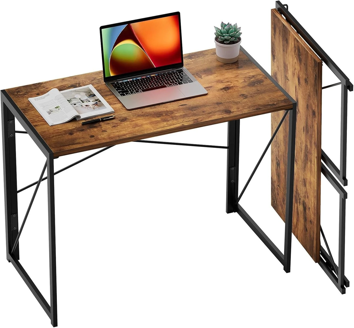 Folding Desk Portable Computer Table Space Saving Home Office Use