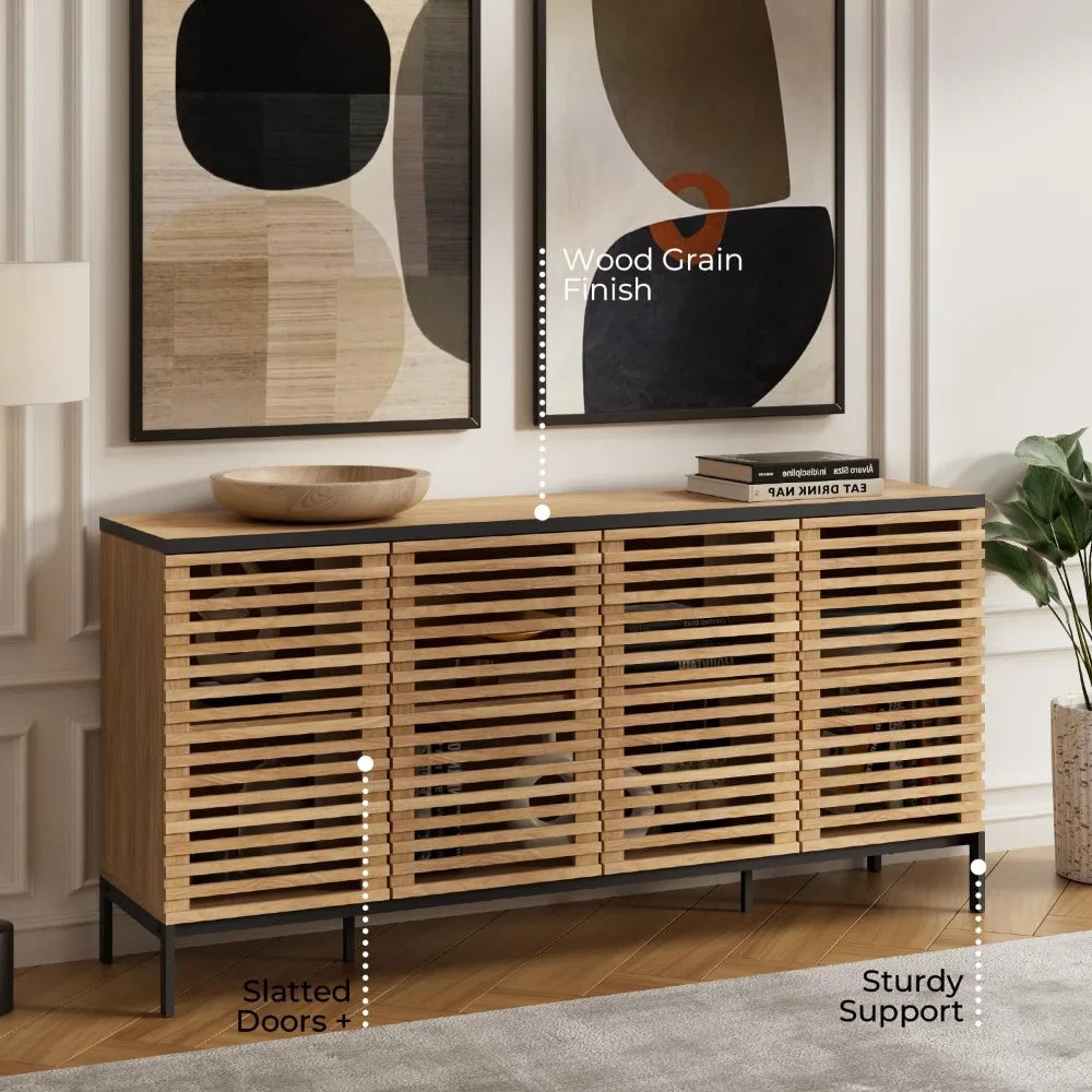 Buffet Cabinet Sideboard Storage Console 63.4" Modern Accent Furniture