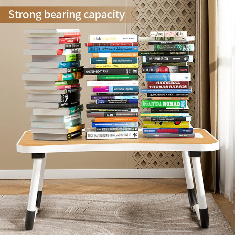 Portable Laptop Desk with USB Light Fan Cup Holder and Tablet Slot