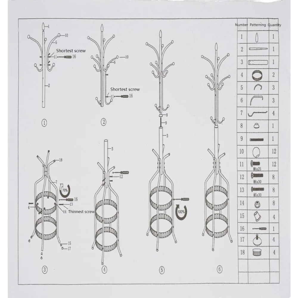 Pink Modern Metal Coat Rack Stand Freestanding Hat Hall Tree 12 Hooks