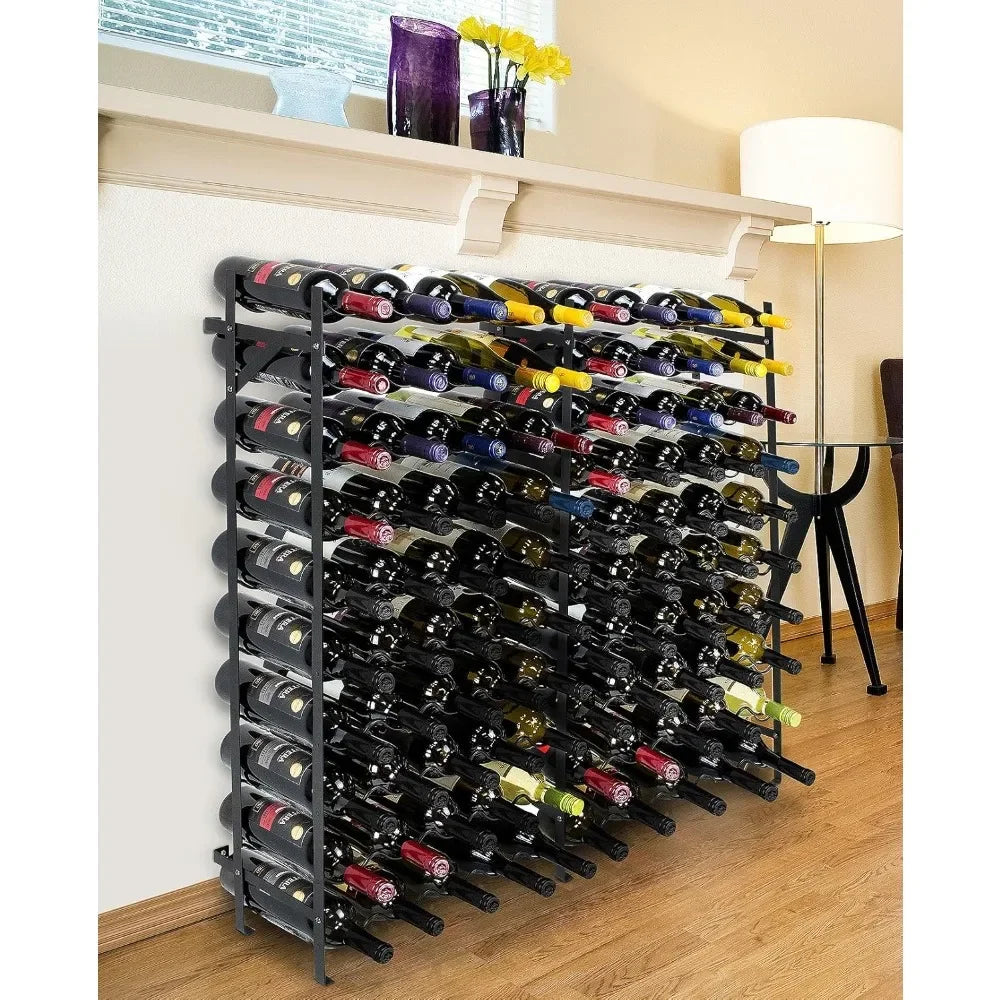 Freestanding Wine Rack Modern Bottle Holder Storage for Home Bar