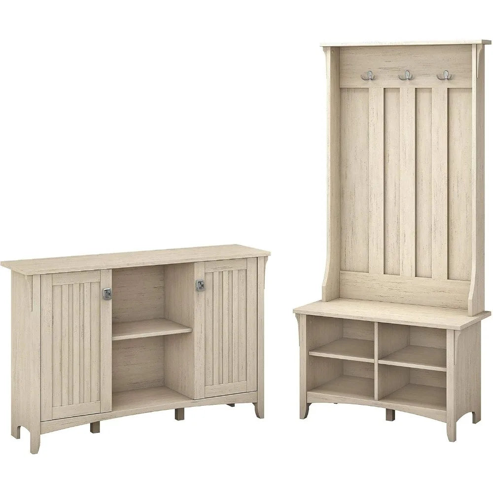 Salinas Entryway Storage Set Hall Tree Shoe Bench Accent Cabinet