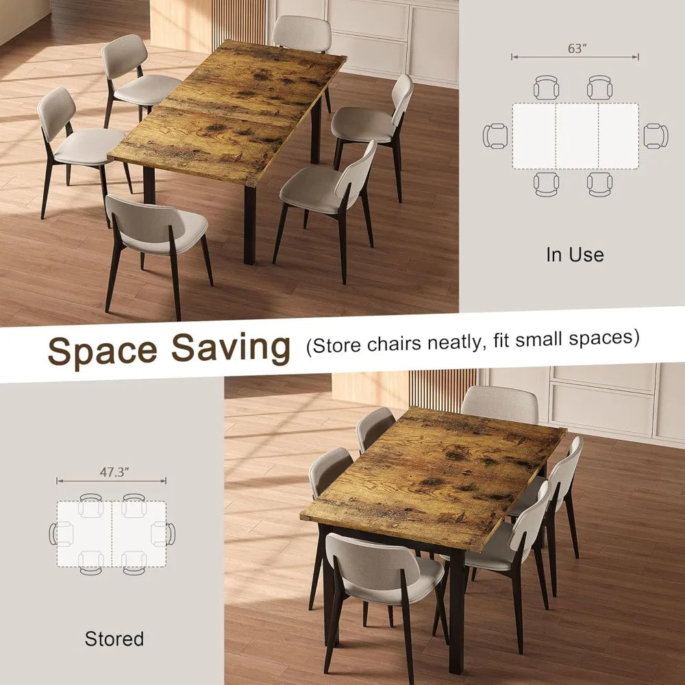 Extendable Dining Table Modern Kitchen Table for 4-6 People
