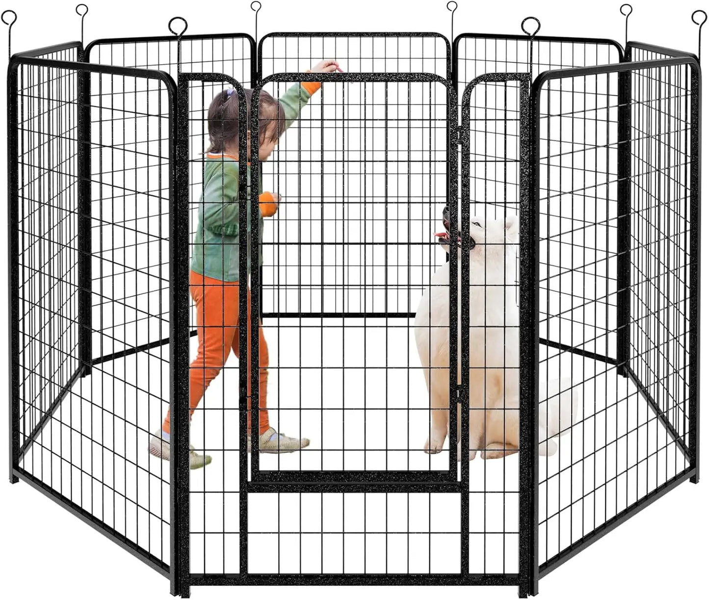 Dog Playpen Extra Wide 8 Panels Heavy Duty Portable Outdoor Fence 50"