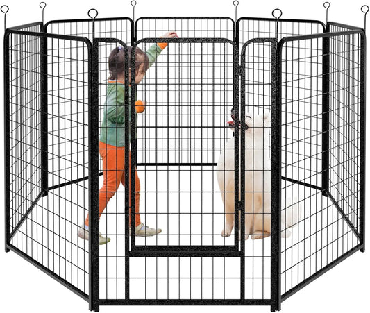 Dog Playpen Extra Wide 8 Panels Heavy Duty Portable Outdoor Fence 50"
