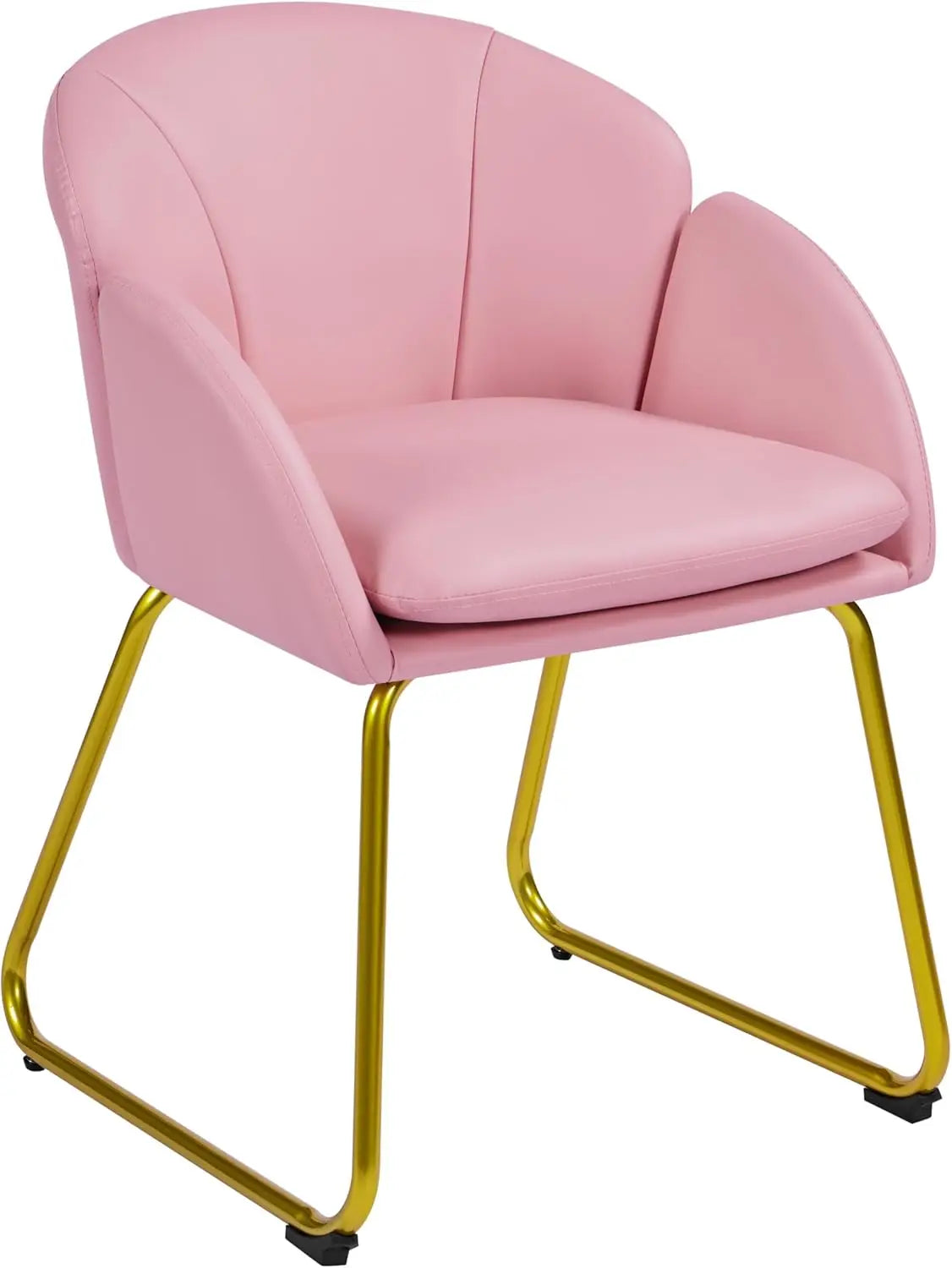 Modern Flower Velvet Vanity Chair with Golden Metal Legs for Home