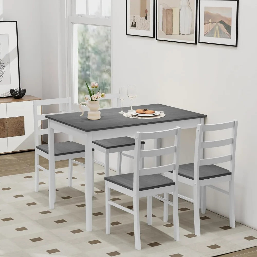 Dining Table Set for 4 Compact Space-Saving Dining Room Kitchen Furniture