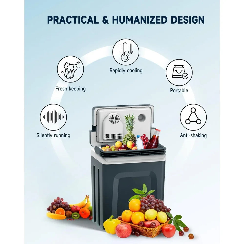 Electric Cooler and Warmer 27 Quart Portable Thermoelectric Fridge