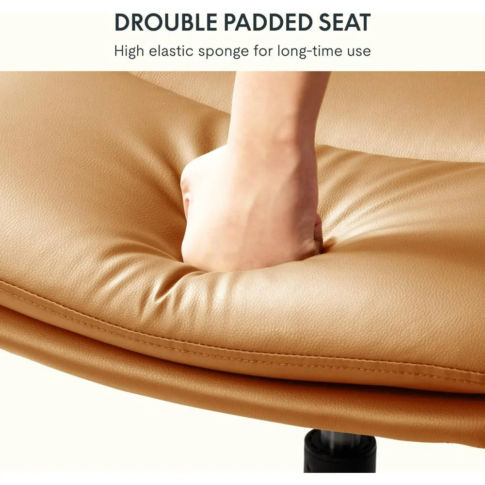 Criss Cross Armless Office Chair with Wheels for Modern Desk