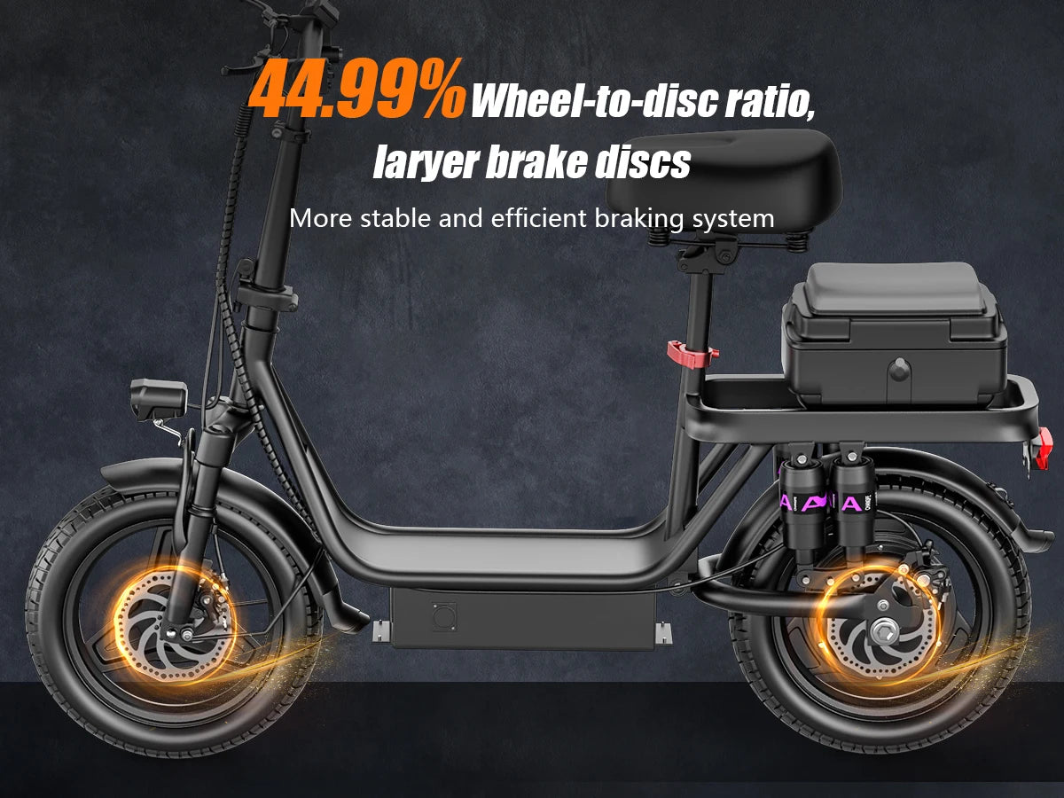 Adults Electric Scooter with Seat 700W 30 Mile Range Foldable E-Scooter