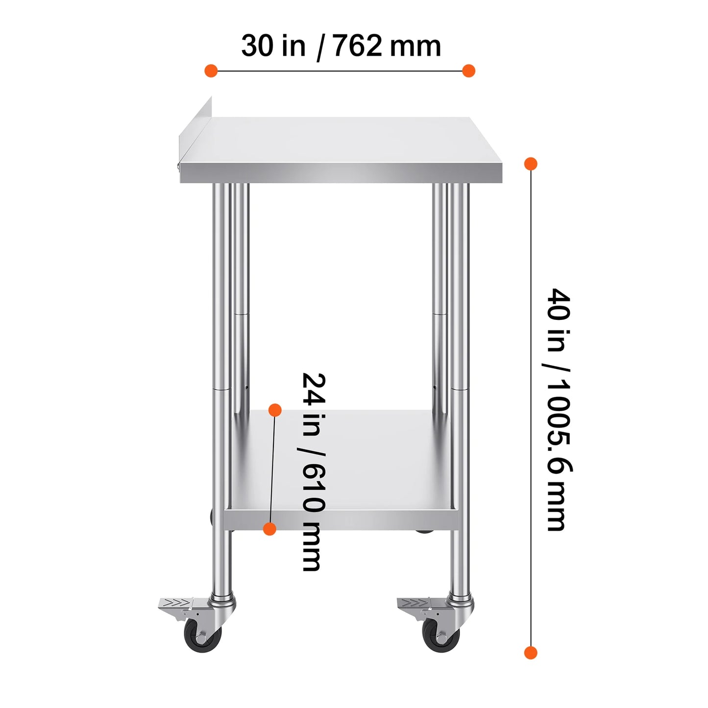 Ljustra Stainless Steel Work Table Commercial Food Prep Table Heavy Duty