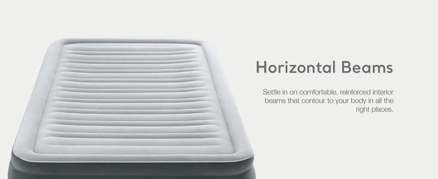 Ljustra 22in Queen Comfort Plush High-Rise Inflatable Air Mattress