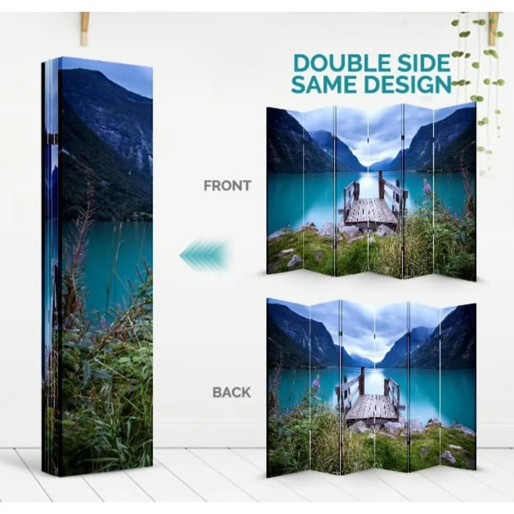 6 Panel Privacy Screen Room Divider Water Resistant for Home Office Living Room