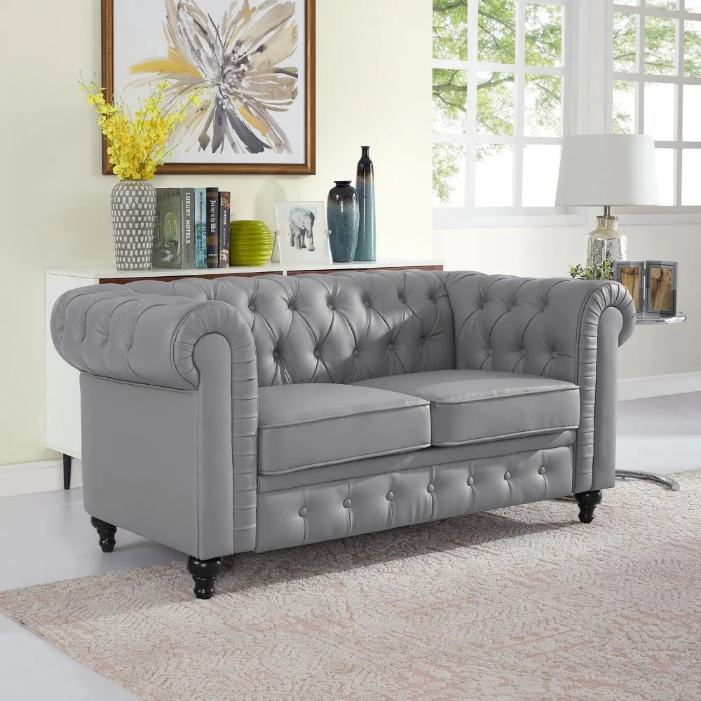 Ljustra Chesterfield Sofa Set 3 Piece Modern Living Room Furniture