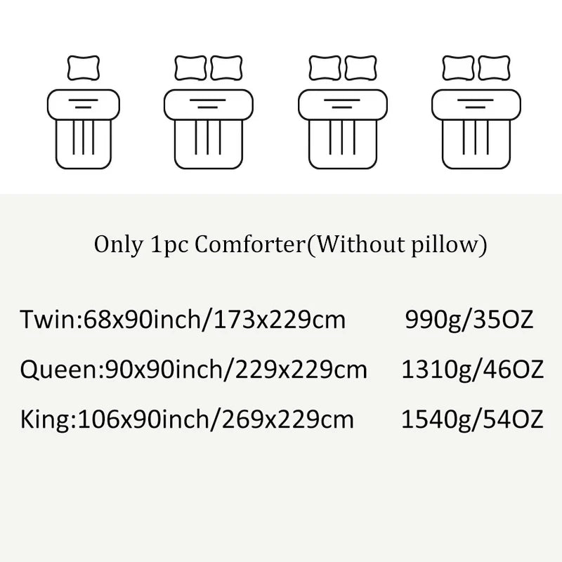 Luxurious Quilted Comforter Duvet Insert Soft Warm Polyester Down Alternative