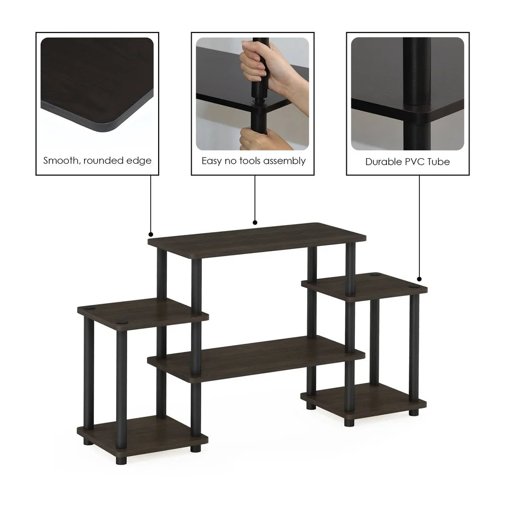 Easy Assembly Open Shelf Entertainment Center TV Stand Storage Unit