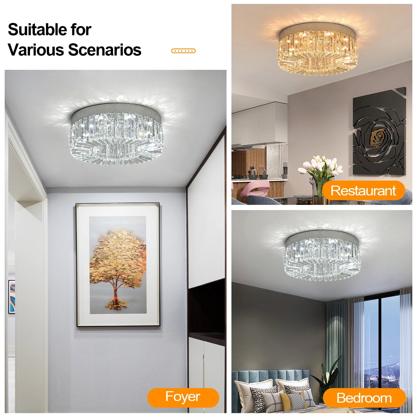 Luxury Crystal Ceiling Lamp Modern Chandelier Nordic Home Decor LED