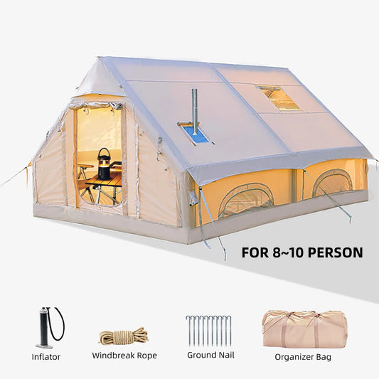 8-10 Person Inflatable Tent Camping Large Easy Setup Waterproof Tent
