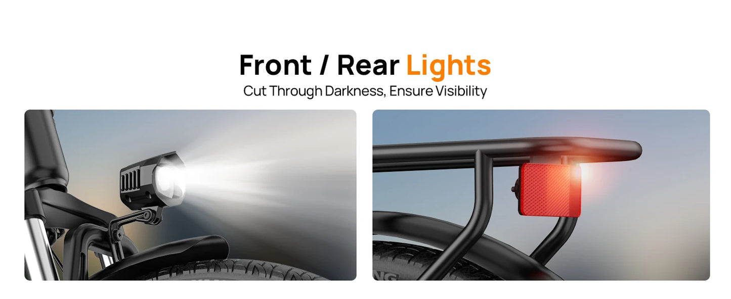 750W E-Bike Commuter 26" Tires 48V 10.4Ah LCD Display 20MPH Speed