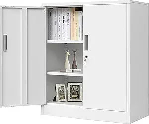 Metal Storage Cabinet 36 Inch Locking with Drawers Adjustable Shelf