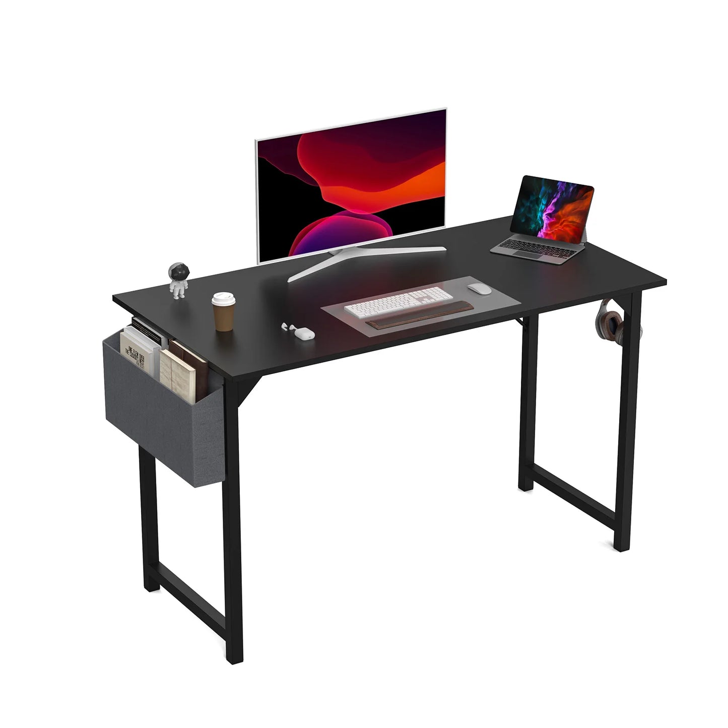 Ljustra Modern Compact Computer Desk with Storage and Headphone Hook