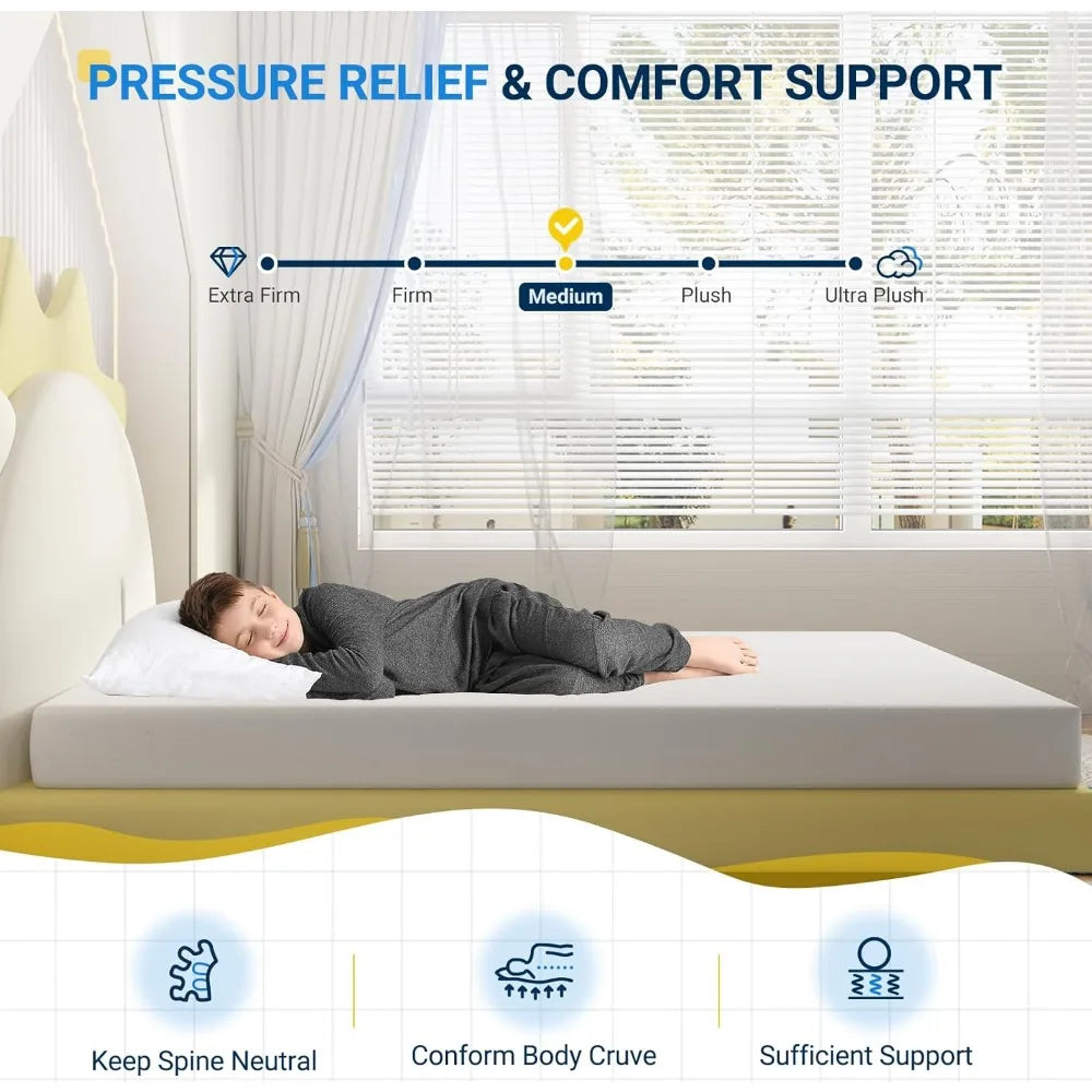 Ljustra Twin Size Mattress 8 Inch Memory Foam Pressure Relief Comfort