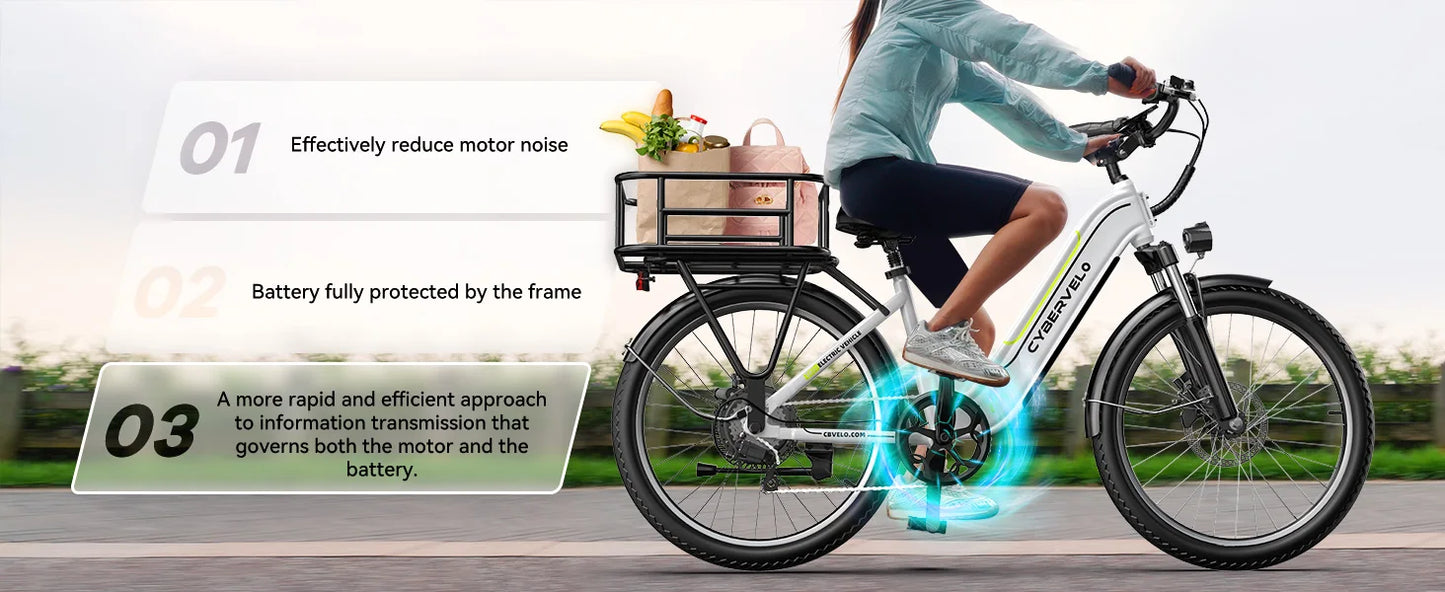 Ljustra 1000 Peak Electric Bike 80 Miles Removable Battery 26 Inch