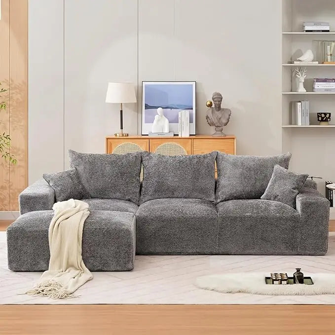 Luxury Modular 110" Sectional Sofa L-Shaped Cloud Couch Chaise Lounge