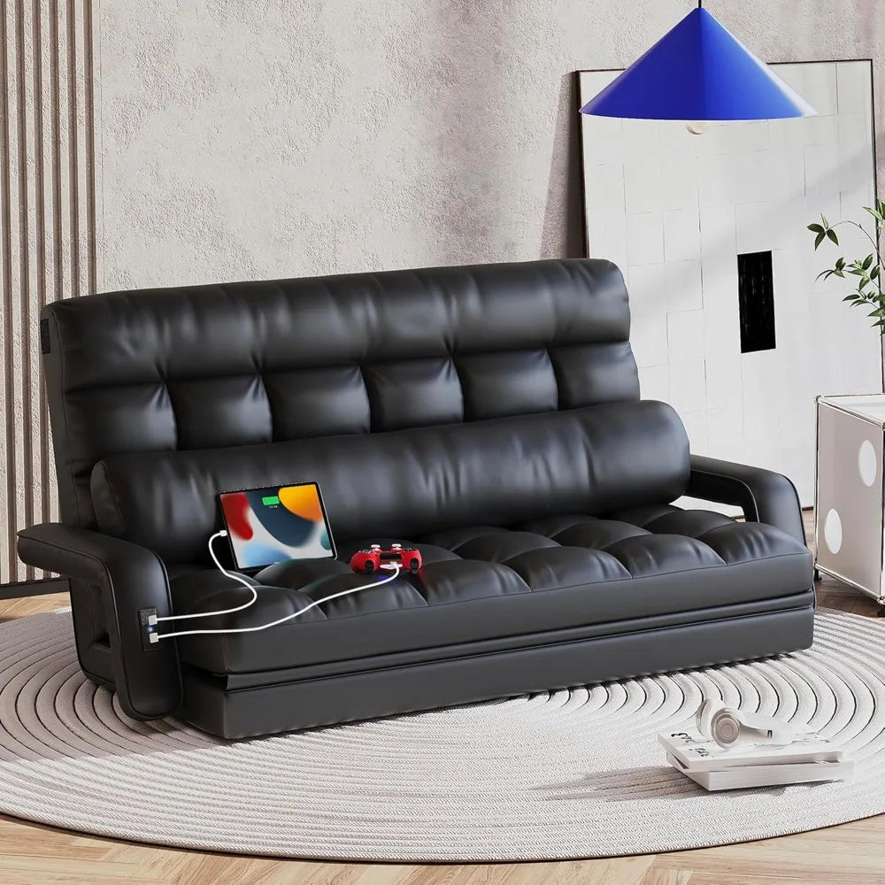 6-Position Floor Lounge Sofa Bed Convertible Couch for Adults and Kids