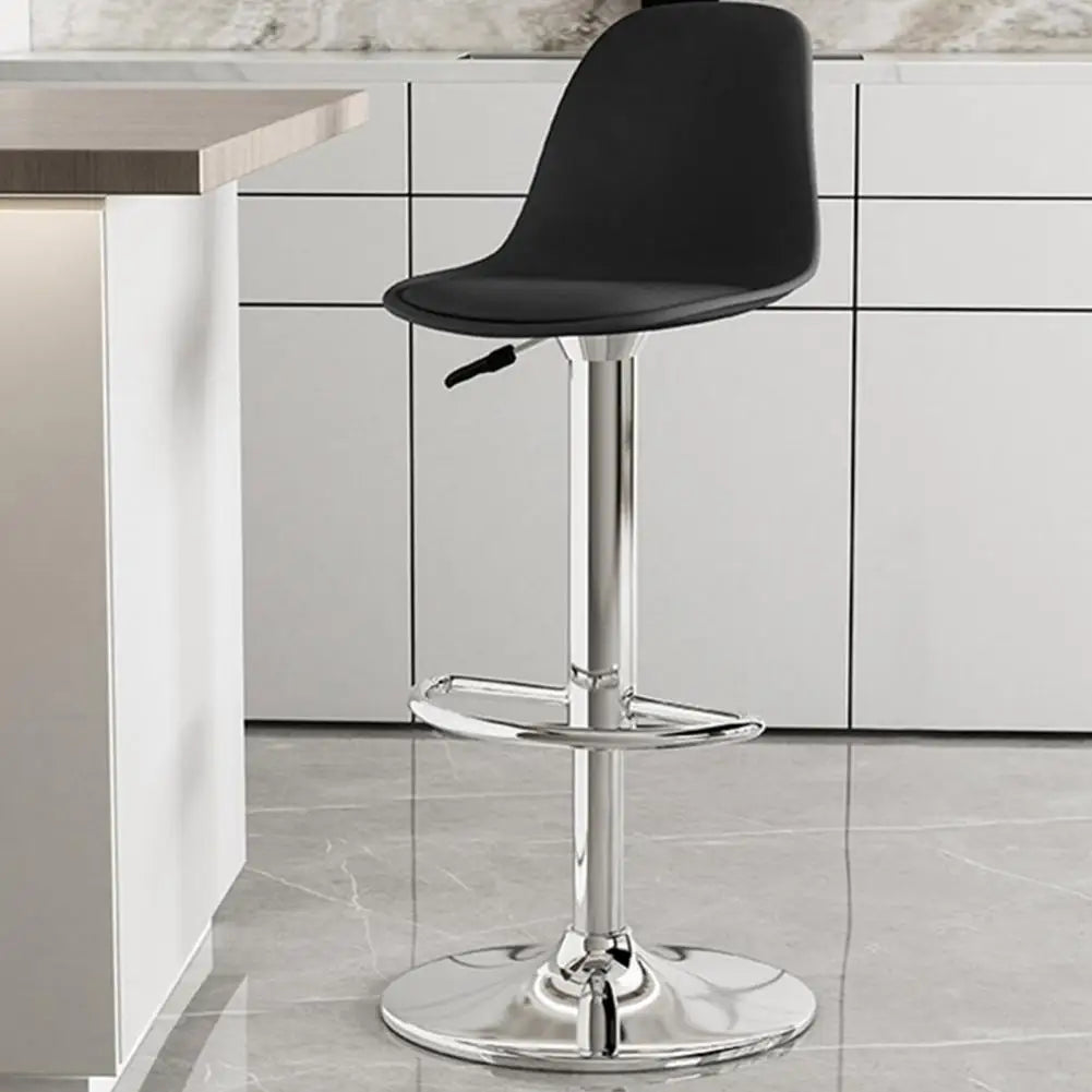 Modern Armless Kitchen Island Stool Set of 2 Adjustable Faux Leather