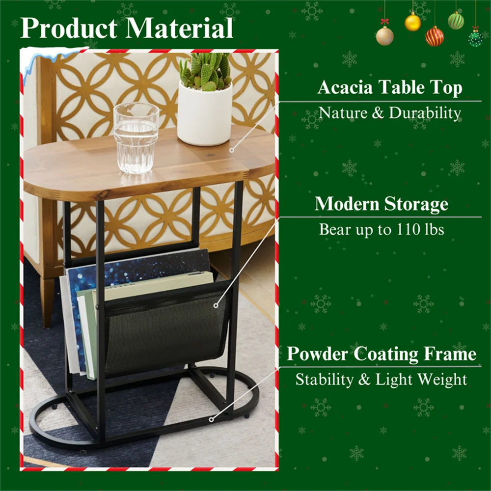 Narrow Side Table Set Slim End Tables for Small Spaces Living Room Bedroom