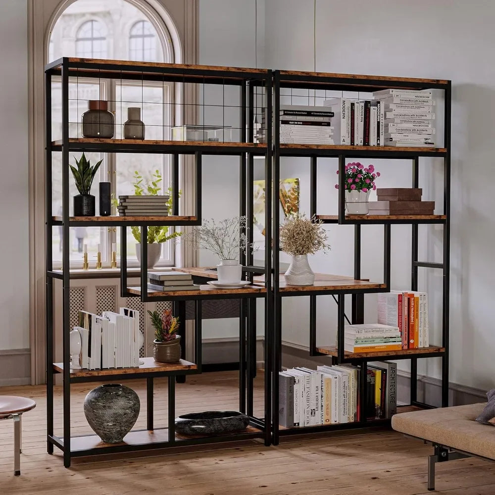 Ljustra 6 Tier Industrial Bookshelf Heavy Duty Storage Etagere