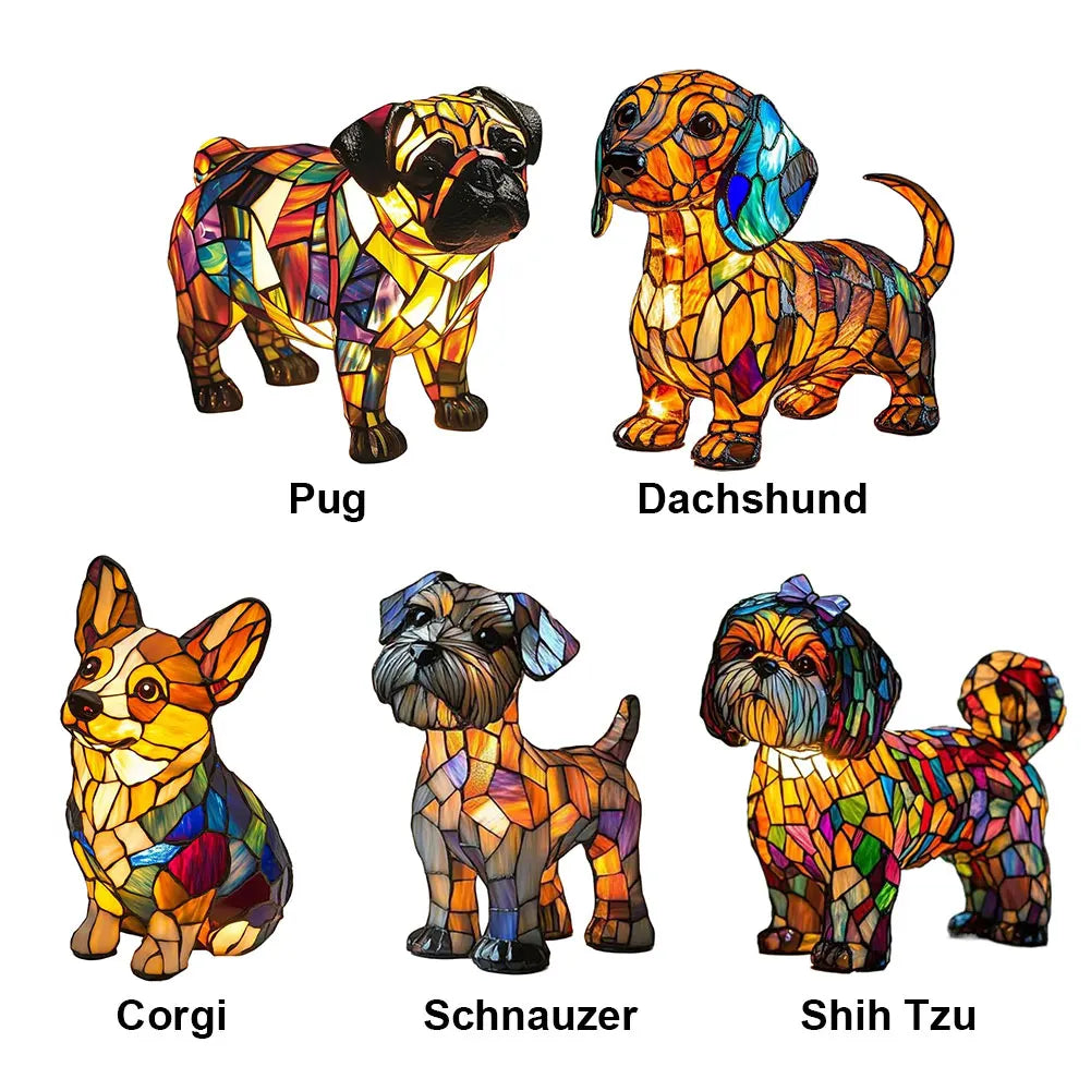 Resin Dog Series Night Light Cute Pet Dog Themed LED Table Lamp