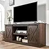 66 Inch Farmhouse TV Stand for 75 Inch TVs with Sliding Barn Door