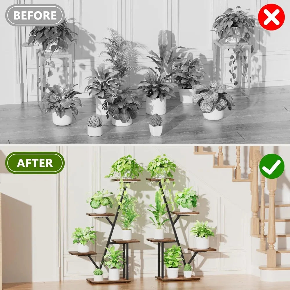 Plant Stand with Grow Light Indoor 5 Tier Corner Shelf for Multiple Plants