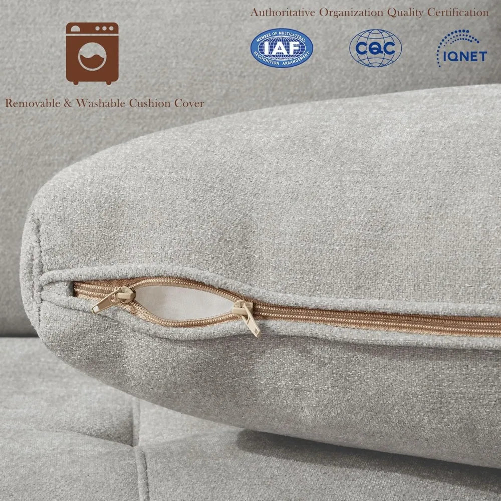 Ljustra 89 Inch Modern Sofa Couch for Living Room 3 Seats USB Charging