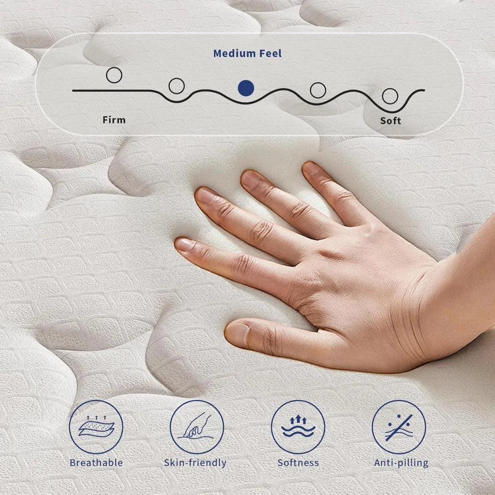 Ljustra 12 Inch Memory Foam Hybrid Mattress Pocket Spring Comfort