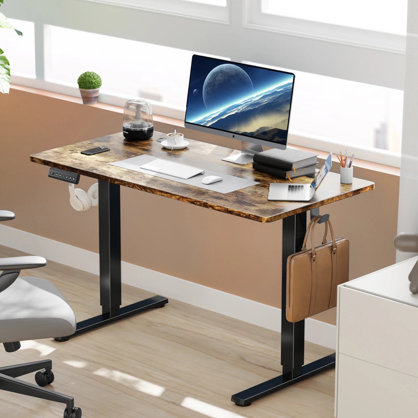 Ljustra Electric Height Adjustable Desk 63x24 Inch Ergonomic Workstation