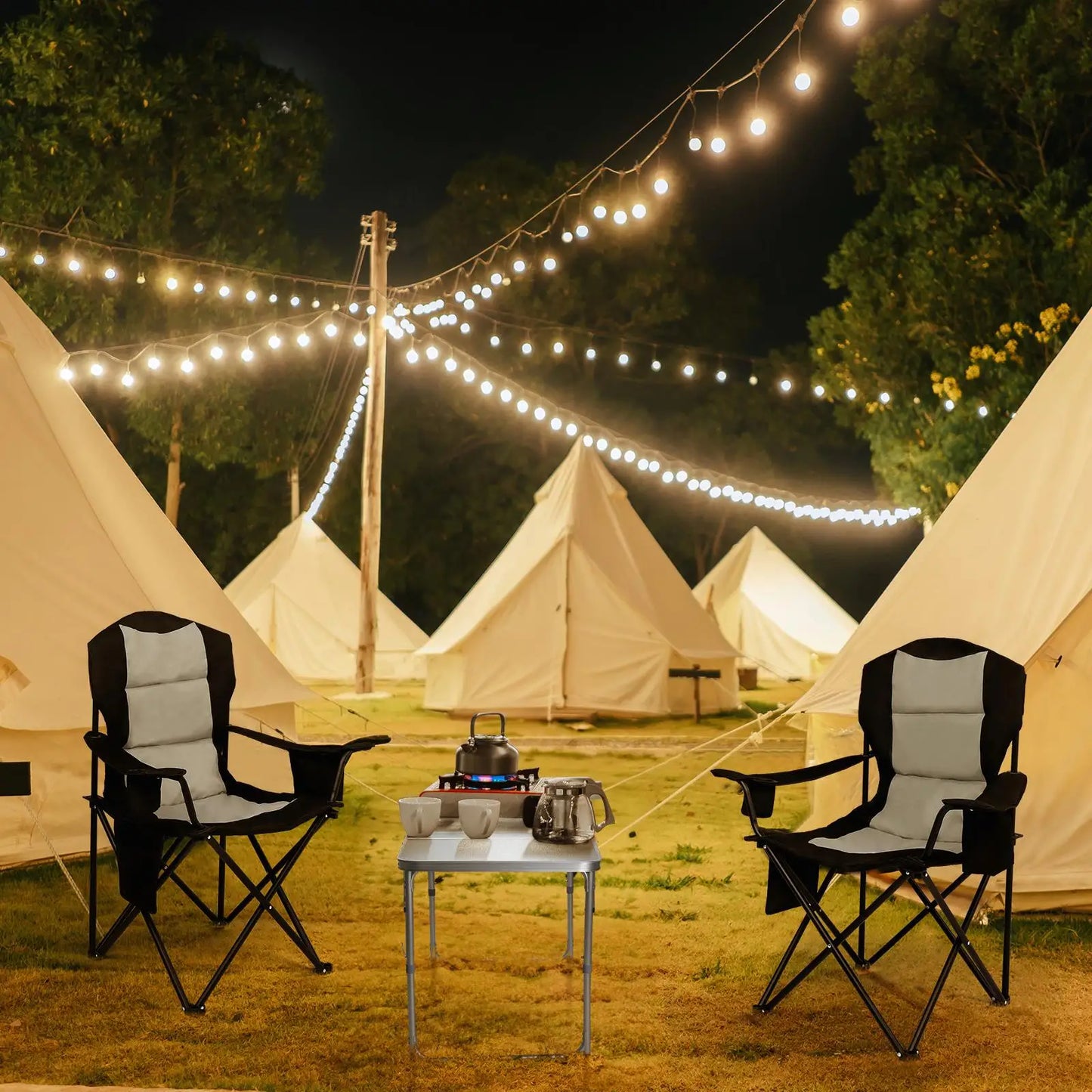 4ft Adjustable Height Folding Aluminum Picnic Table Portable Camping