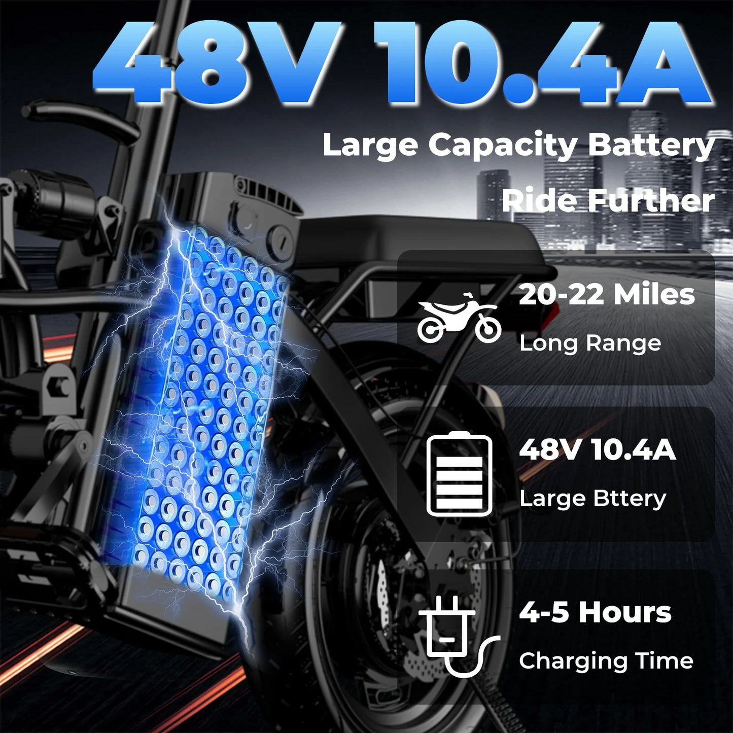 Ljustra 500W Adult Electric Bike 20MPH 48V 12Ah Folding Bike